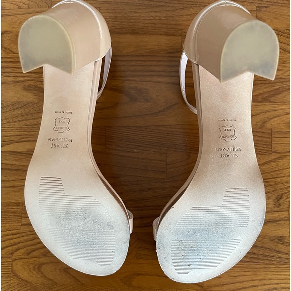 STUART WEITZMAN Aniline Nearly Nude Heeled Sandals. Size 9M - Picture 8 of 11